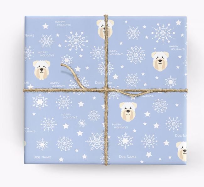 Personalized 'Happy Holidays' Christmas Wrapping Paper with your {breedFullName} icon